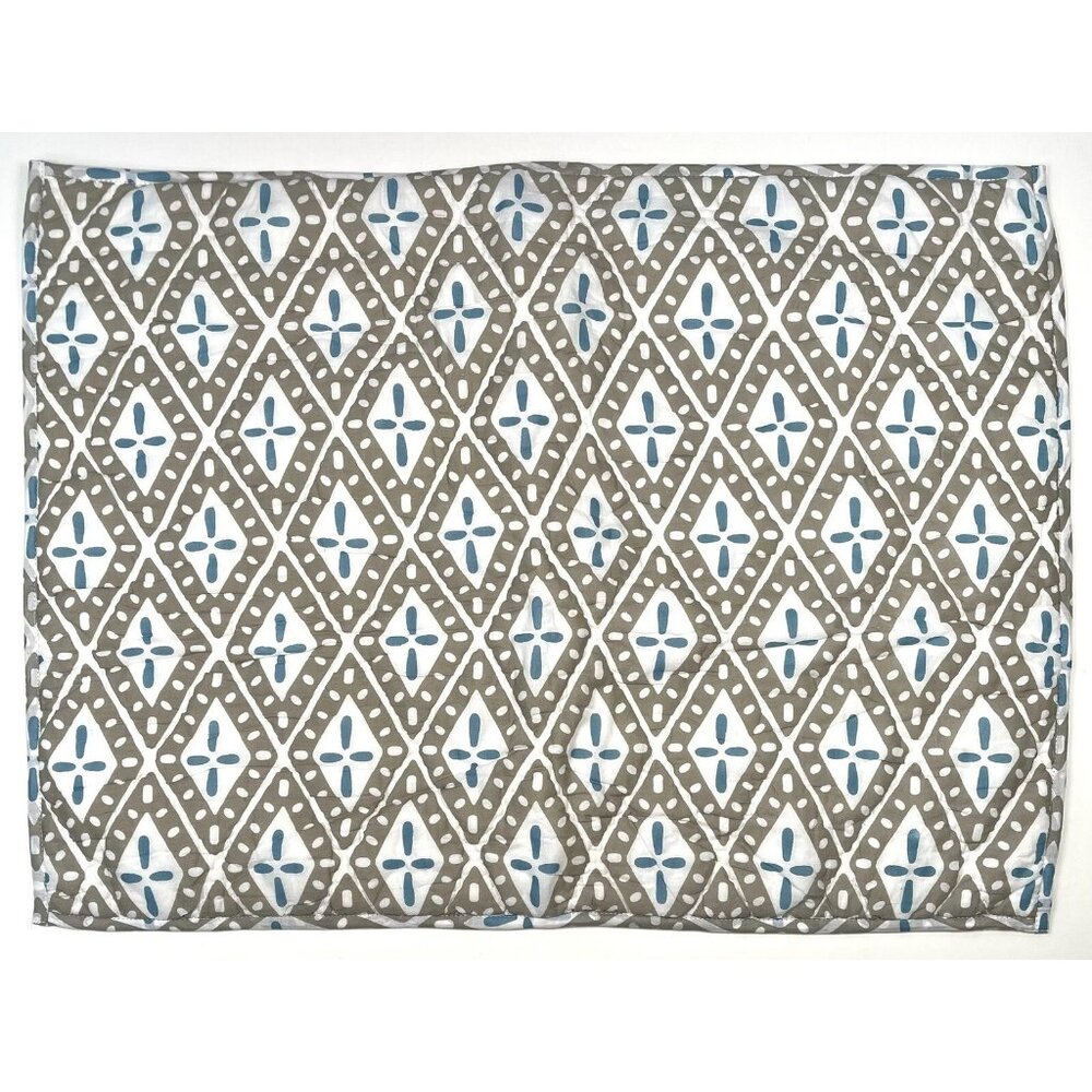 Single C&F HOME 20"x26" Standard PILLOW SHAM Gray/Aqua Diamond Pattern NWOT NEW